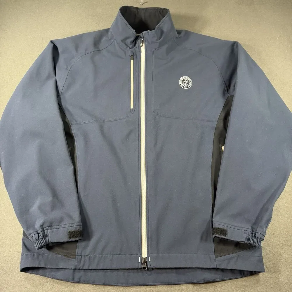 Footjoy Dryjoys Tour XP Rain Jacket Mens Large Blue Golf Performance Full Zip